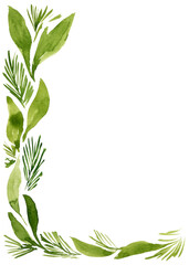 Naklejka premium Watercolor branch Christmas border