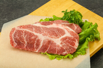 Raw pork meat neck steack