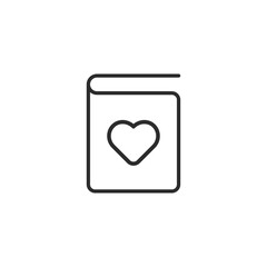 Love story book icon. Vector Illustration