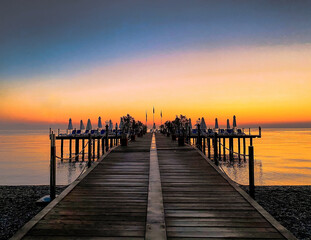 Obraz premium sunset at the pier