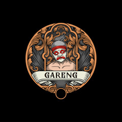 Gareng vintage illustration javanese culture