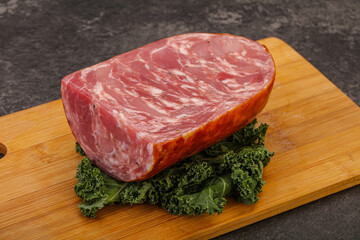 Beef ham piece over board