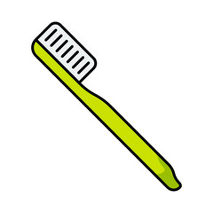 toothbrush isolated for oral hygiene teeth clean flat line icon 