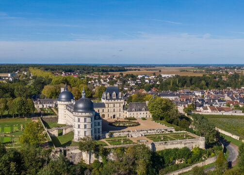 Aerial view of Chateau de Valencay, Loire Valley, France