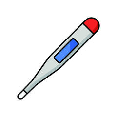 Thermometer isolated flat line icon