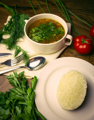 soup with rice