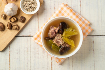 Bitter gourd with pork spare rib soup