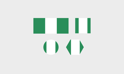 Fototapeta premium Nigeria flag set shape symbol vector illustration