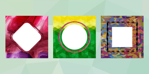 Geometric design mosaic sets. Colorful gradient background. Geometric triangle, abstract background. Mosaic texture. The effect of stained glass. EPS 10 Vector