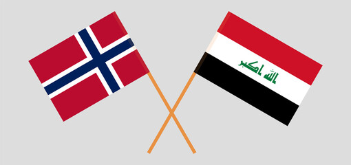 Crossed flags of Iraq and Norway
