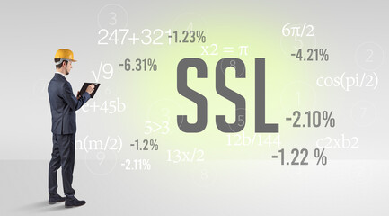 Technology Engineer in hard hat with SSL abbreviation