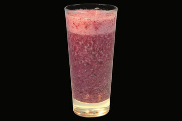 a delicious  blueberry smoothie in a glass,