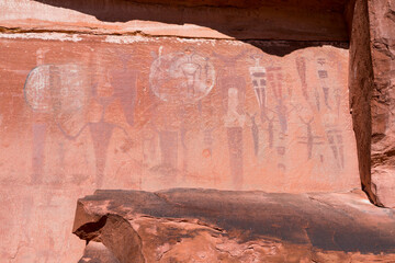 Petroglyphs, Courthouse Wash Rock Art, Moab Canyon, Moab, Arches National Park, Colorado Plateau,...