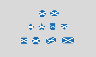 Scotland flag set symbol vector illustration Russia