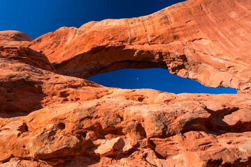 Fototapeta na wymiar North and South Window, Arches National Park, Colorado Plateau, Utah, Grand County, Usa, America