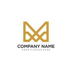 Fototapeta premium Letter M line logo design. Linear creative minimal monochrome monogram symbol. Universal elegant vector sign design. Premium business logotype. Graphic alphabet symbol for corporate business identity
