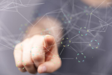 technology binary code interface digital touch