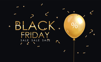 Naklejka premium Black Friday poster, sale card, sale with discount, gift card, super sale, social media banner, discount card vector