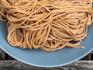 Homemade Spaghetti in close up view