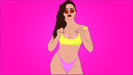 Obraz na płótnie Canvas girl in bikini