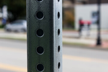 old street post with holes