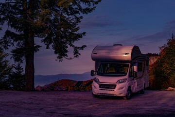 Beautiful camper travel location in the heart of Transylvania, Romania, with amazing views