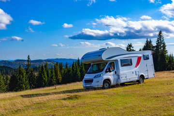 Beautiful camper travel location in the heart of Transylvania, Romania, with amazing views