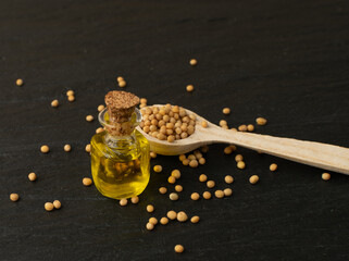 Mustard Seeds Essential Oil, Tincture or Extract in Small Bottle