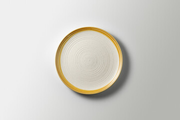 beautiful modern plate on white background, top view
