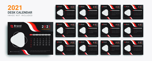 Desk calendar for 2021, nice and clean desk calendar design 2021