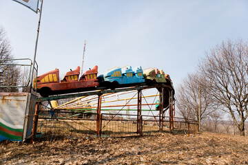 Abandoned amusement park on a sunny day