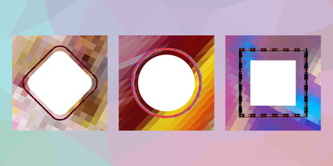 Geometric design mosaic sets. Colorful gradient background. Geometric triangle, abstract background. Mosaic texture. The effect of stained glass. EPS 10 Vector