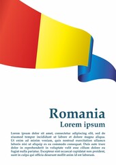 Obraz premium Flag of Romania, Romania. Template for award design, an official document with the flag of Romania. Bright, colorful vector illustration.