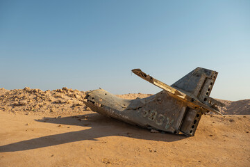 Abandoned wreckage of a Catalina Seaplane near the Strait of Tiran on the Saudi Arabia side of the Gulf of Aqaba