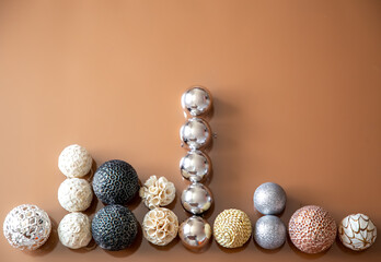 Color beautiful holiday background with Christmas toys