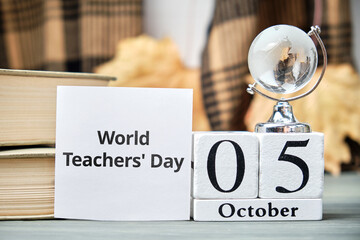 World Teachers' Day of autumn month calendar october