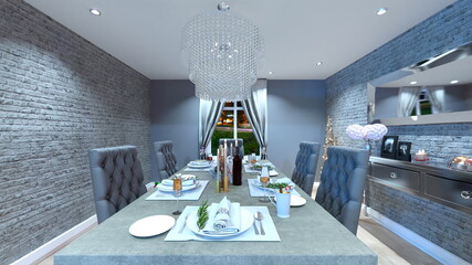 クリスマスツリーのある部屋