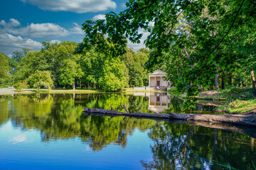 Romantic park in Arkadia village, Poland.