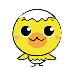 ひよこと卵の殻のイラスト1