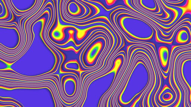 Smooth fractal noise striped elements on the porcelain surface. Seamless loop.