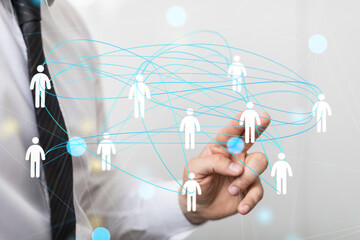 organization chart team concept networking technology.