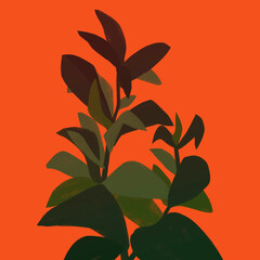 background with leaves orange one