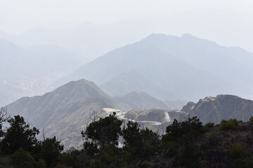 mountains in the fog & AL-souda Mountains
