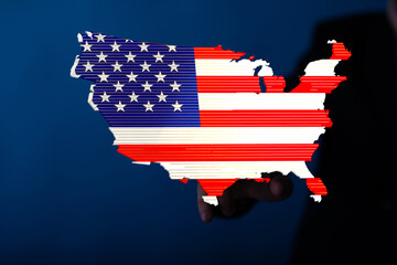 states of america usa democracy map flag