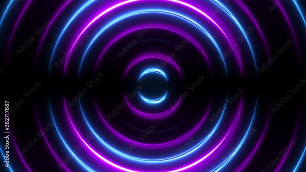 Aufkleber abstract neon background with bright circles. colorful techno motion texture for disco party templat
