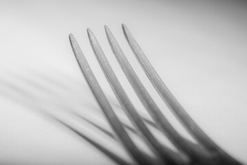 close-up of silverforks