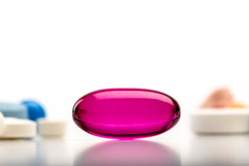 Medical drugs. Purple pill