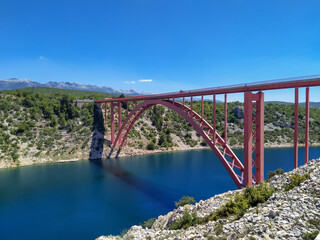 Obraz premium Maslenica bridge in Dalmatia, Croatia