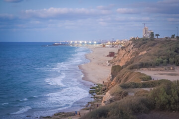 seascape in the evening. Ashkelon, Israel