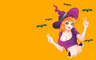 Vector illustration of a witch